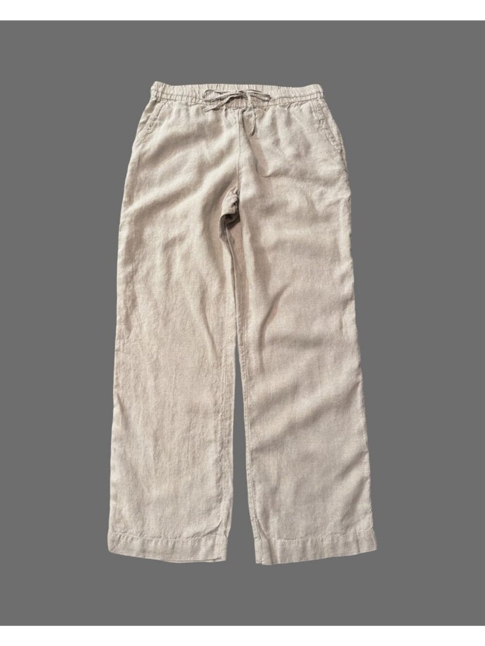 Charter Club 100% Linen Pants Womens Size M Beige Wide Leg Katherine Fit Beach